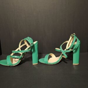 Fashion Nova Green Strappy Heels